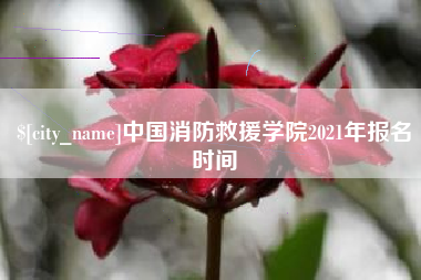 龙海中国消防救援学院2021年报名时间