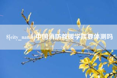 龙海中国消防救援学院要体测吗