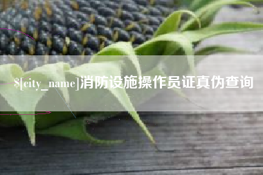 龙海消防设施操作员证真伪查询