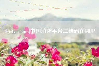 龙海中国消防平台二维码在哪里