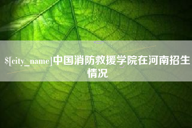 龙海中国消防救援学院在河南招生情况