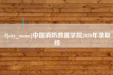 龙海中国消防救援学院2020年录取线